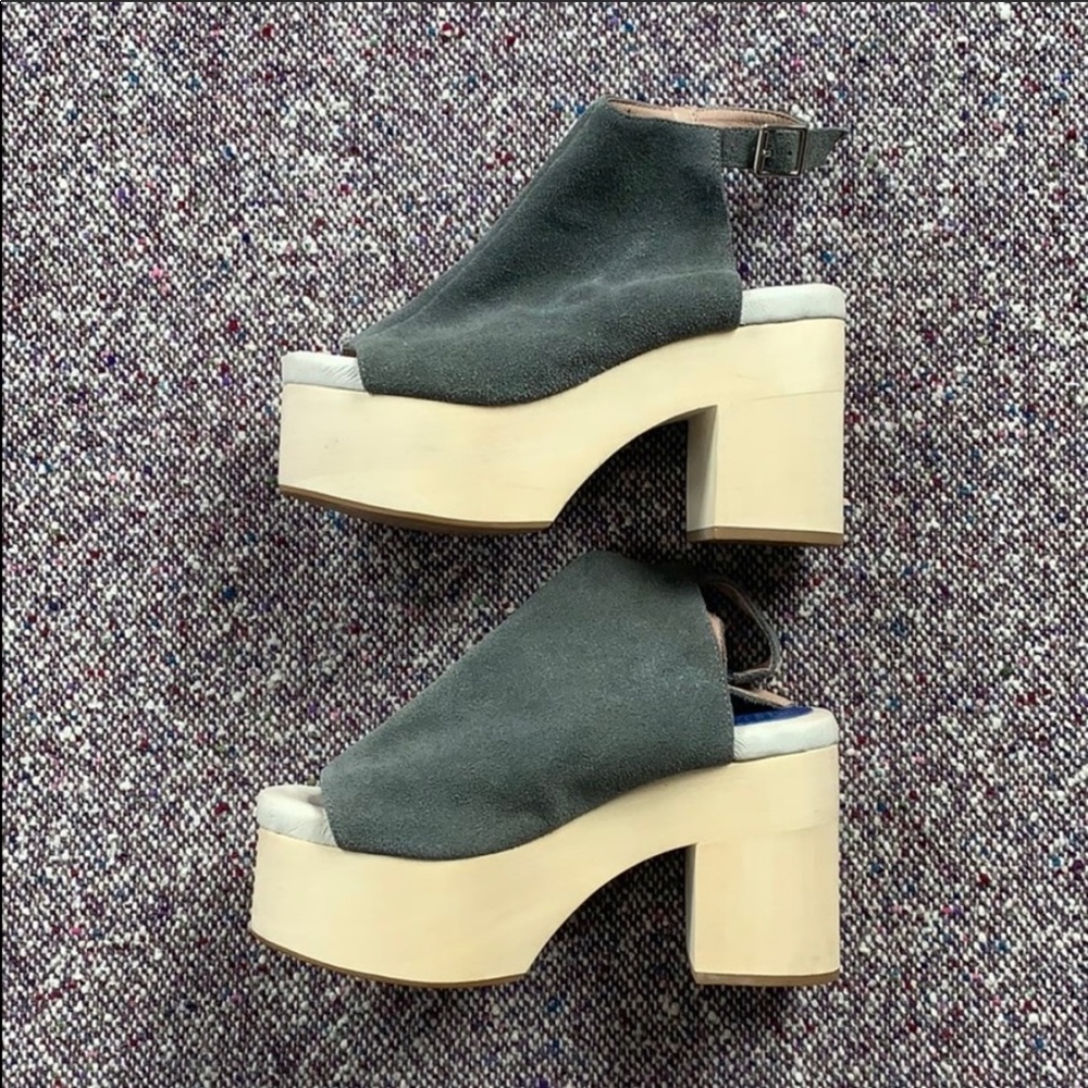 Jeffery Campbell leather and suede platform heals